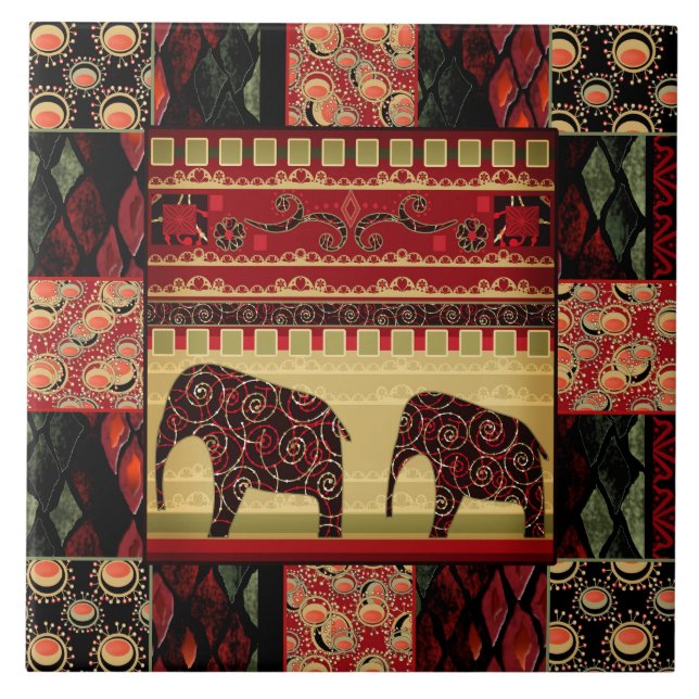 Eastern ethnic national pattern . Patchwork . Tile (Front)