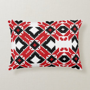 Eastern Europe Pattern, Traditional Folk, Folklore Accent Pillow