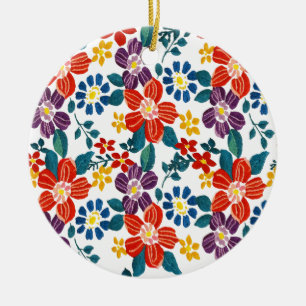 Eastern Europe Pattern, Traditional Folk, Folklore Ceramic Ornament
