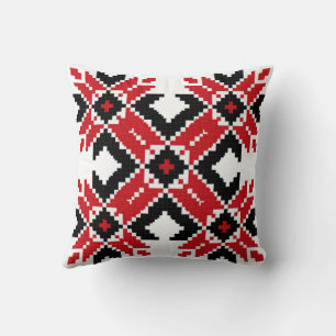 Eastern Europe Pattern, Traditional Folk, Folklore Throw Pillow