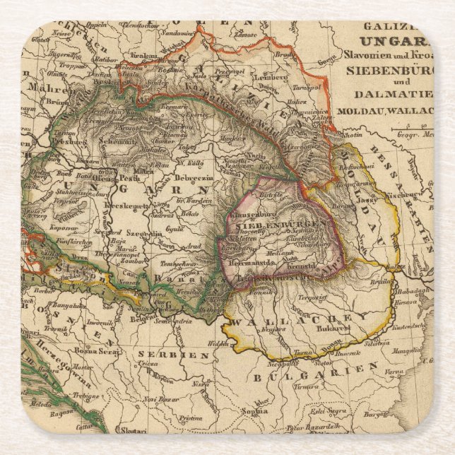 Eastern Europe Square Paper Coaster (Front)