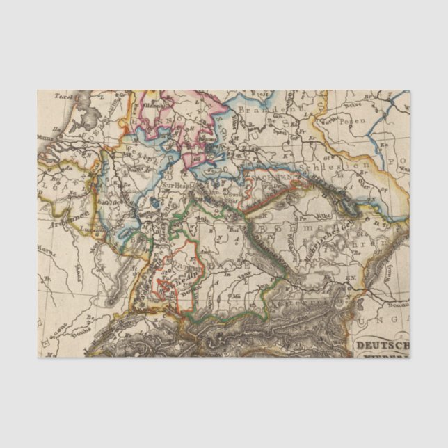 Eastern European Map Tissue Paper (Front)