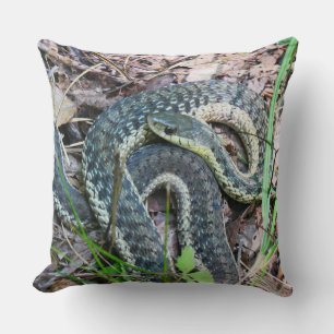 Eastern Garter Snake at Cape Cod Throw Pillow