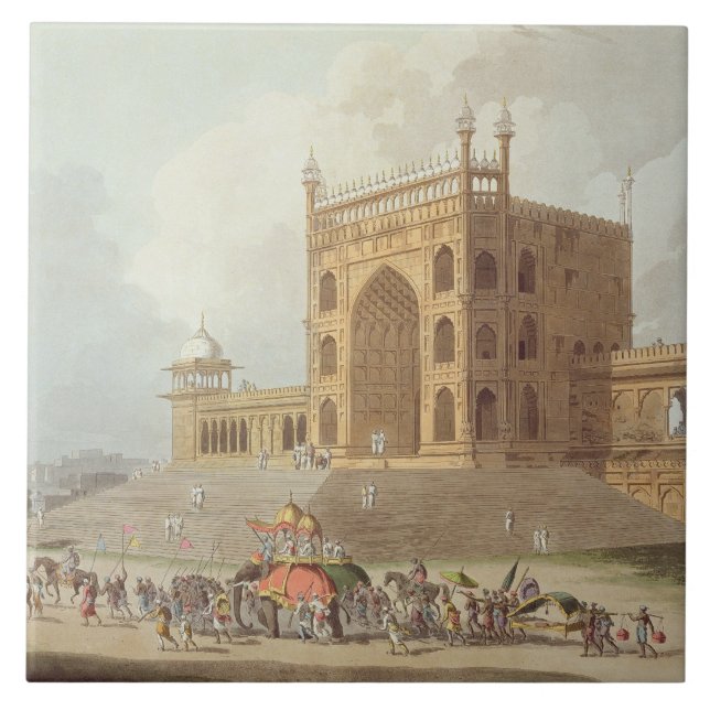 Eastern Gate of the Jummah Musjid at Delhi, from ' Tile (Front)