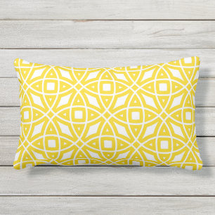 Eastern Geometric Pattern Sunny Yellow Lumbar Pillow