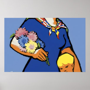 Eastern German DDR Propaganda Poster For Socialism