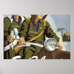 Eastern German Propaganda Poster Be ready to