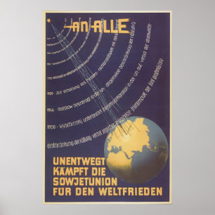 Eastern German Propaganda Poster Unwavering fights