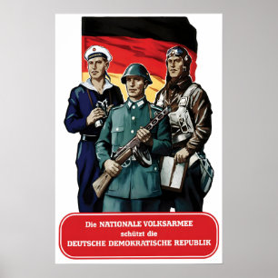 Eastern Germany Propaganda Poster NVA The National