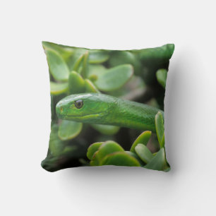 Eastern Green Mamba (Dendroaspis Angusticeps) Throw Pillow