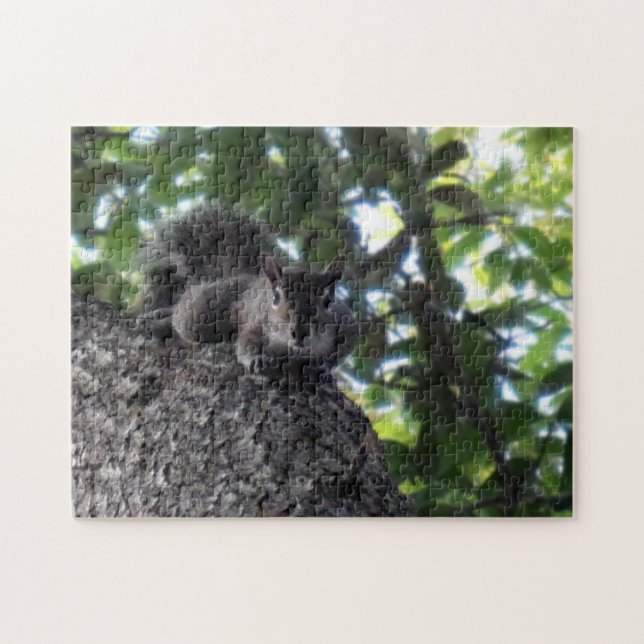 Eastern Grey Squirrel Posing in a Live Oak Tree Jigsaw Puzzle (Horizontal)