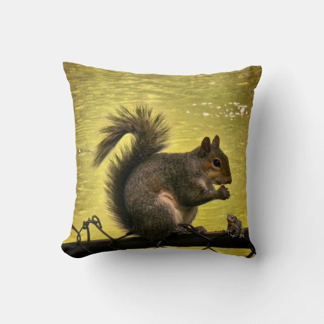 Eastern grey squirrel (Sciurus carolinensis)  Throw Pillow (Front)