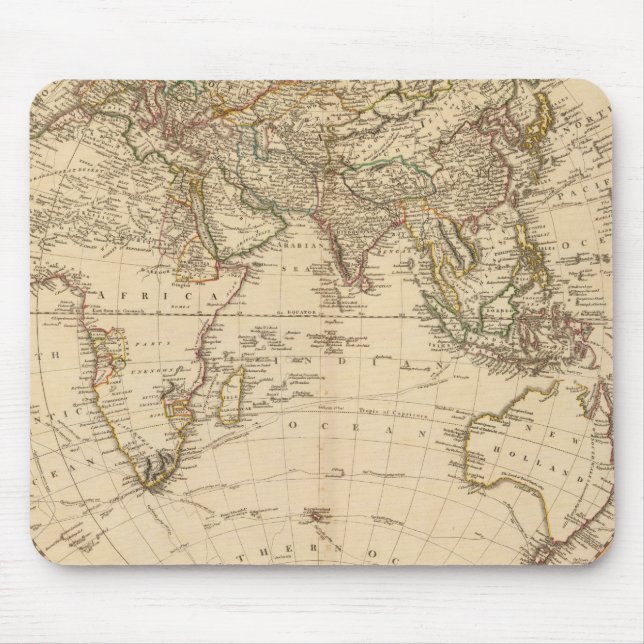 Eastern Hemisphere Circular Map Mouse Pad (Front)
