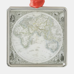 Eastern Hemisphere, from a Series of World Maps pu Metal Ornament