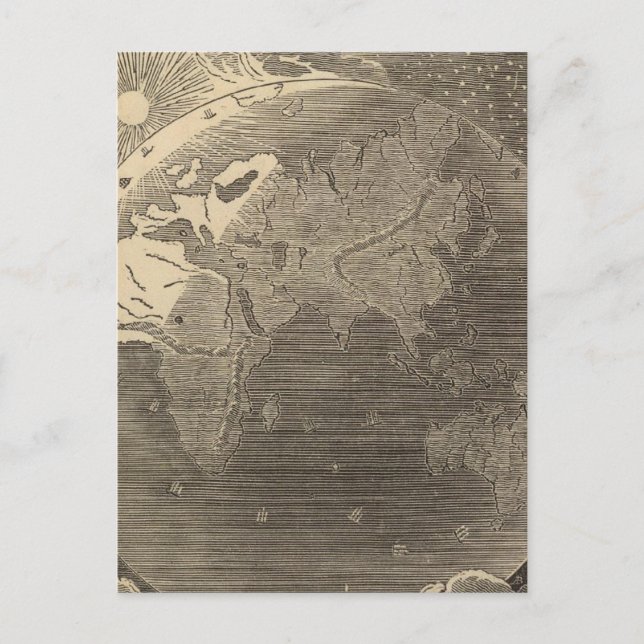 Eastern Hemisphere Map by Goodrich Postcard (Front)