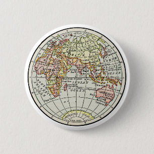 Eastern Hemisphere Map Globe Travel Art 2 Inch Round Button