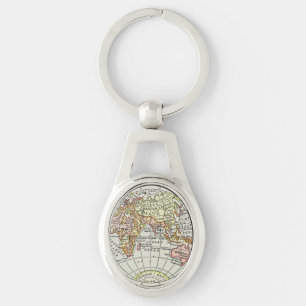 Eastern Hemisphere Map Globe Travel Art Keychain