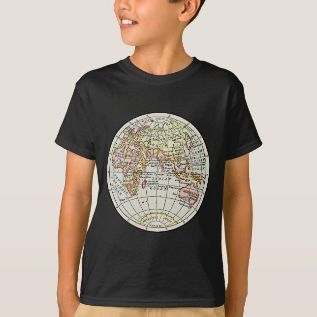 Eastern Hemisphere Map Globe Travel Art T-Shirt (Front)