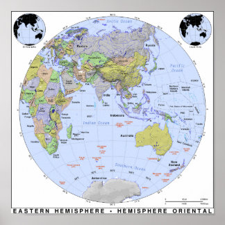 Eastern Hemisphere Map Poster