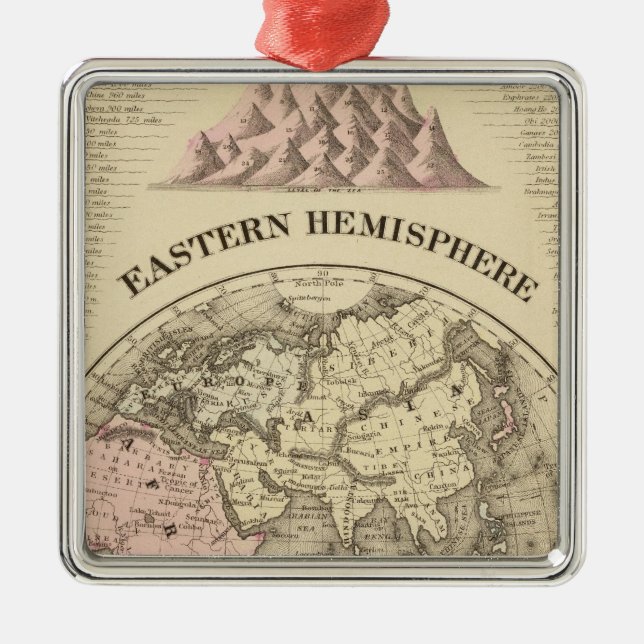 Eastern Hemisphere Metal Ornament (Front)