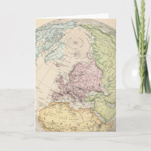 Eastern Hemisphere of Europe Holiday Card