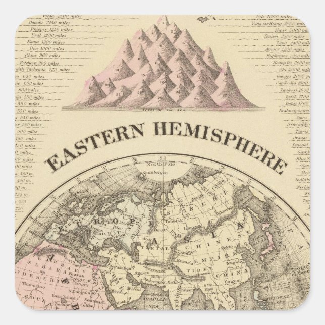 Eastern Hemisphere Square Sticker (Front)