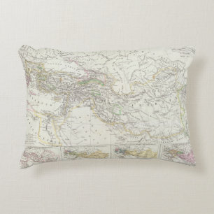 Eastern Hemisphere World Map Accent Pillow