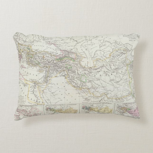 Eastern Hemisphere World Map Accent Pillow (Front)