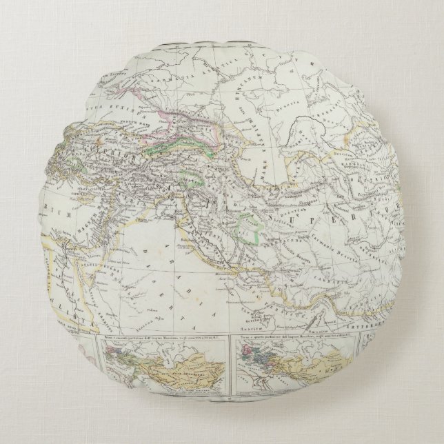 Eastern Hemisphere World Map Round Pillow (Front)