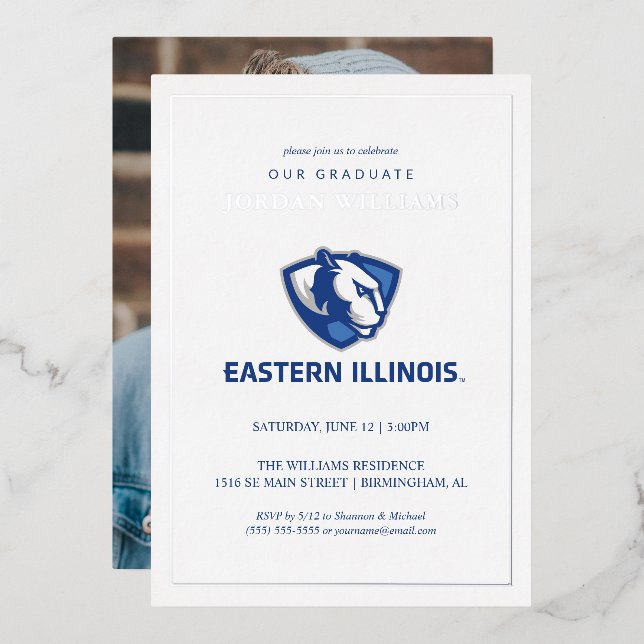 Eastern Illinois Panthers Head and Wordmark Logo (Front/Back)