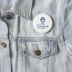 Eastern Illinois Panthers Paw Print & EIU 2 Inch Round Button