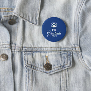 Eastern Illinois Panthers Paw Print & EIU 2 Inch Round Button