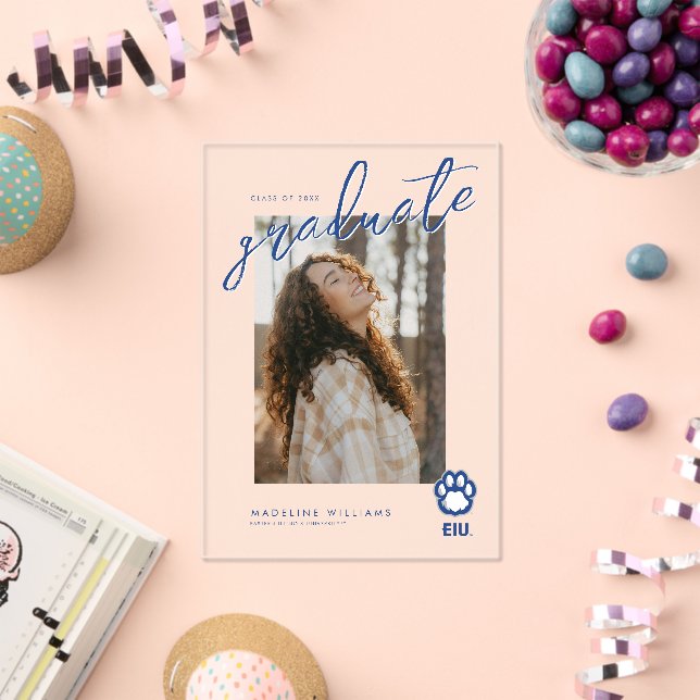 Eastern Illinois Panthers Paw Print & EIU Acrylic Invitations (Insitu (Celebration))