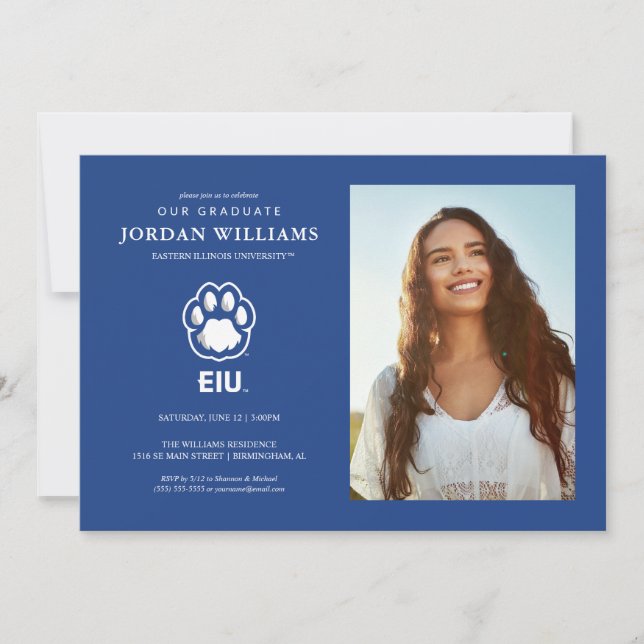 Eastern Illinois Panthers Paw Print & EIU Announcement (Front)