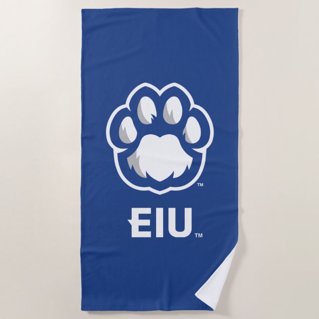 Eastern Illinois Panthers Paw Print & EIU Beach Towel (Front)