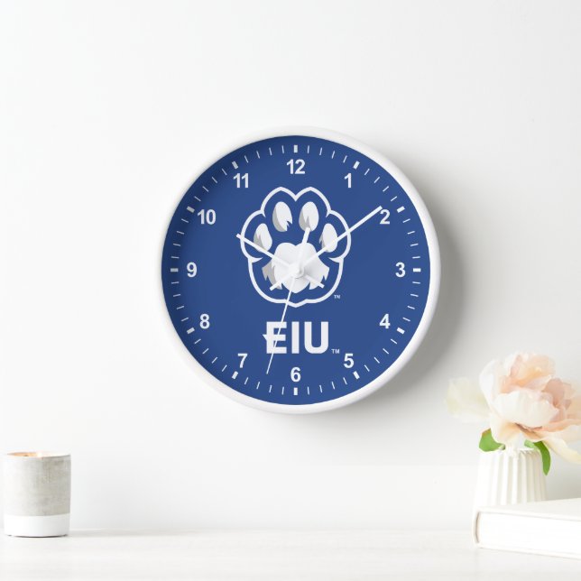 Eastern Illinois Panthers Paw Print & EIU Clock (Home)