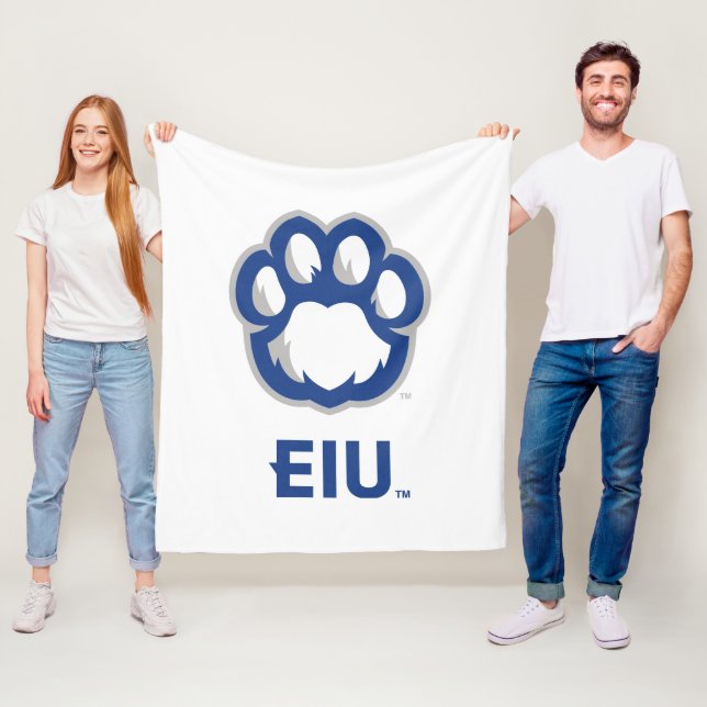 Eastern Illinois Panthers Paw Print & EIU Fleece Blanket (In Situ)