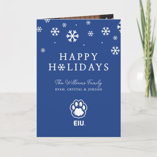 Eastern Illinois Panthers Paw Print & EIU Holiday Card (Front)