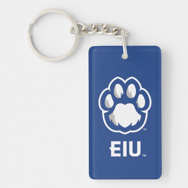 Eastern Illinois Panthers Paw Print & EIU Keychain (Front)