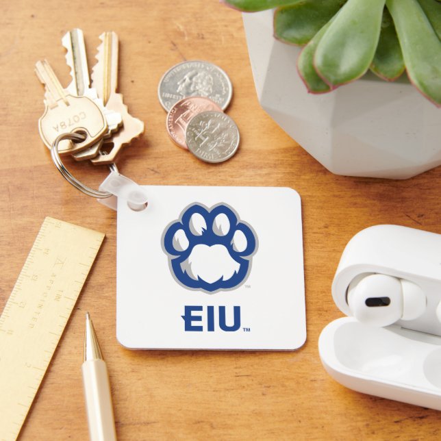 Eastern Illinois Panthers Paw Print & EIU Keychain (Desk)