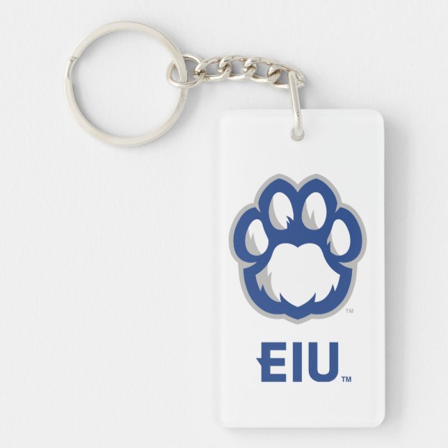 Eastern Illinois Panthers Paw Print & EIU Keychain (Front)