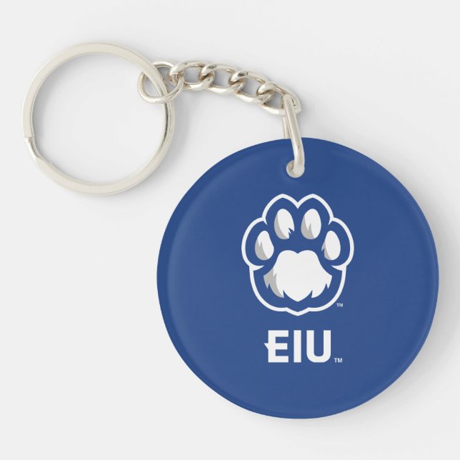 Eastern Illinois Panthers Paw Print & EIU Keychain (Front)