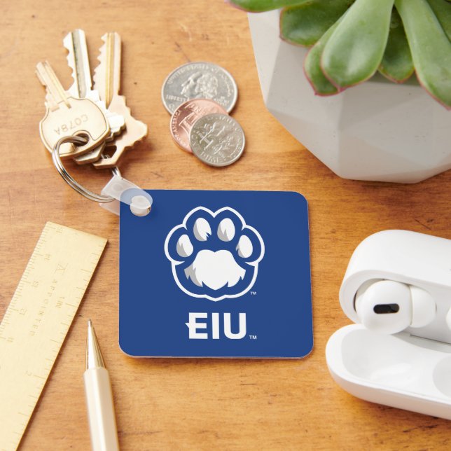 Eastern Illinois Panthers Paw Print & EIU Keychain (Desk)