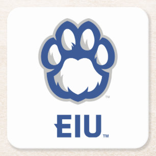 Eastern Illinois Panthers Paw Print & EIU Square Paper Coaster