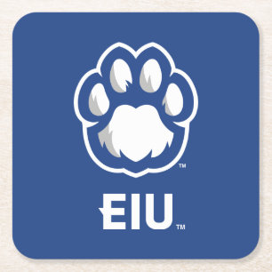 Eastern Illinois Panthers Paw Print & EIU Square Paper Coaster