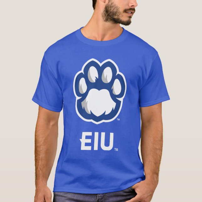 Eastern Illinois Panthers Paw Print & EIU T-Shirt (Front)