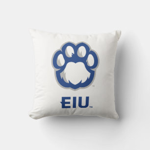 Eastern Illinois Panthers Paw Print & EIU Throw Pillow