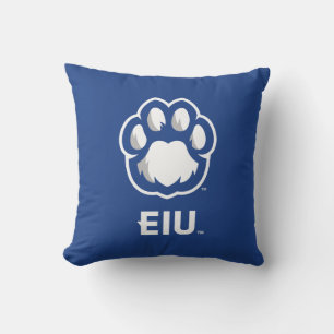 Eastern Illinois Panthers Paw Print & EIU Throw Pillow