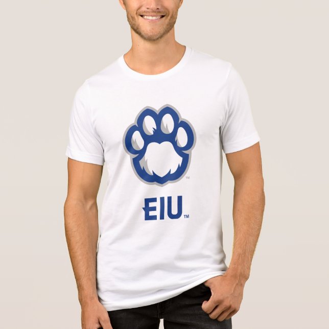 Eastern Illinois Panthers Paw Print & EIU Tri-Blend Shirt (Front)
