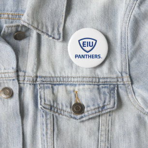 Eastern Illinois Panthers Shield & Wordmark Logo 2 Inch Round Button